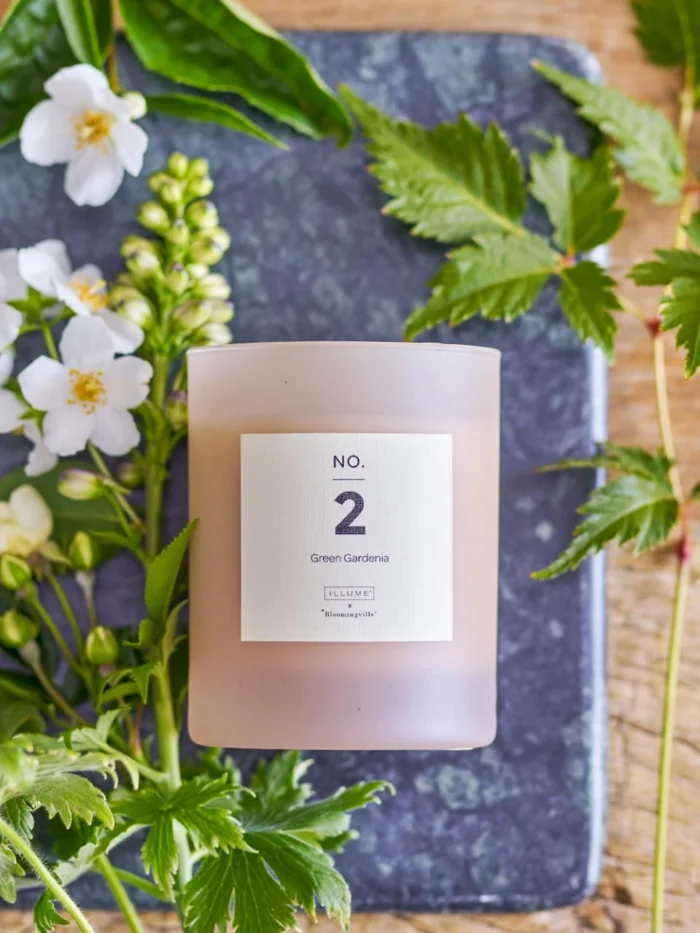 NO. 2 - Green Gardenia Duftlys, Rosa, Naturlig Voks - Image 2