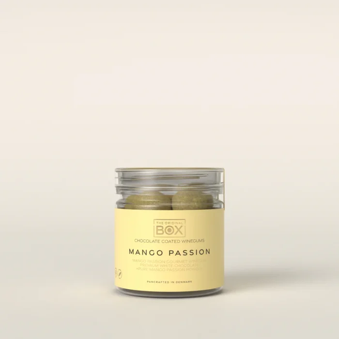 The orginal box Tube 5 small - White Chocolate Pure Mango Passion Powder 115 g.