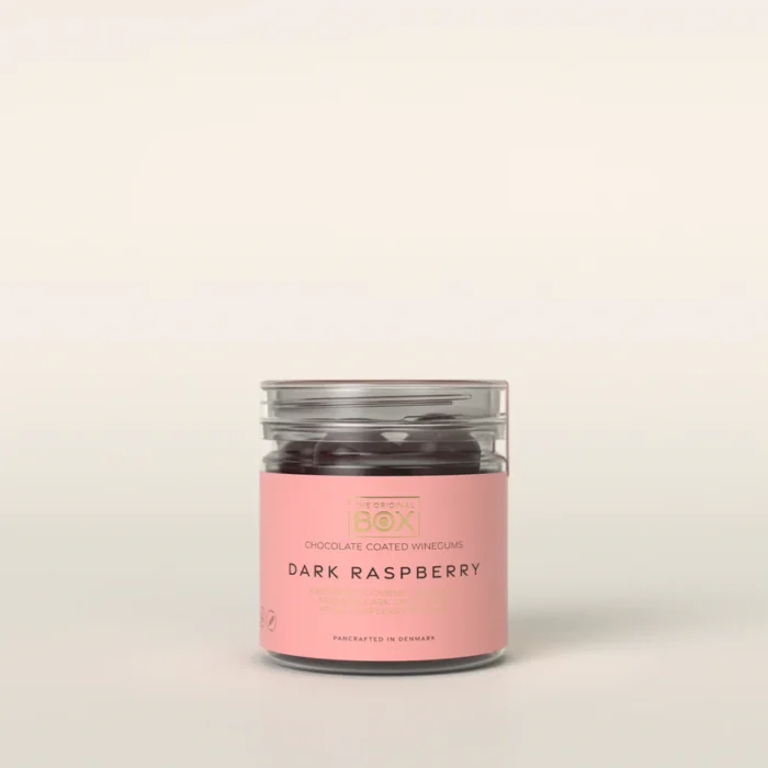 The orginal box Tube 4 small - Dark Chocolate Raspberry 115 g.