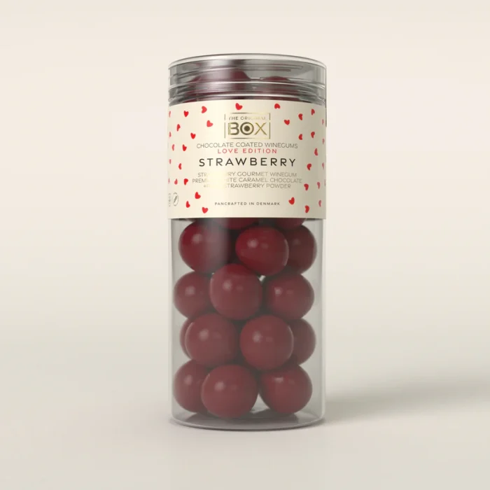 The orginal box Love Edition Tube large - White Chocolate Pure Strawberry 250 g.