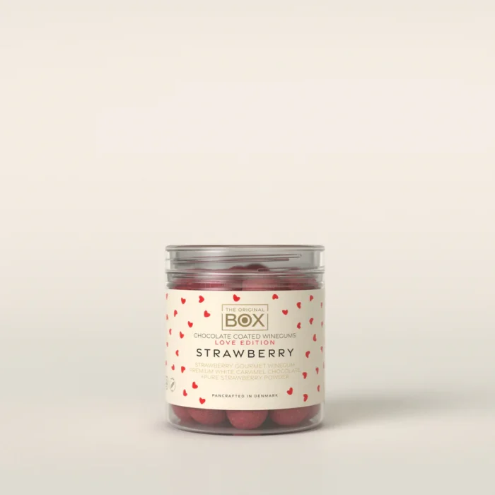 The orginal box Love Edition Tube small - White Chocolate Pure Strawberry 115 g.
