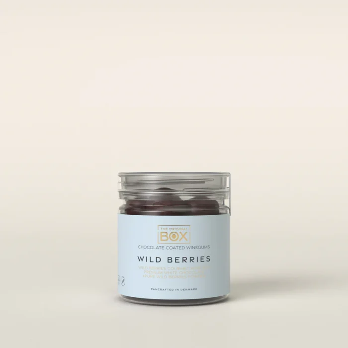 The orginal box Tube 3 small - White Chocolate Wild Berries 115 g.