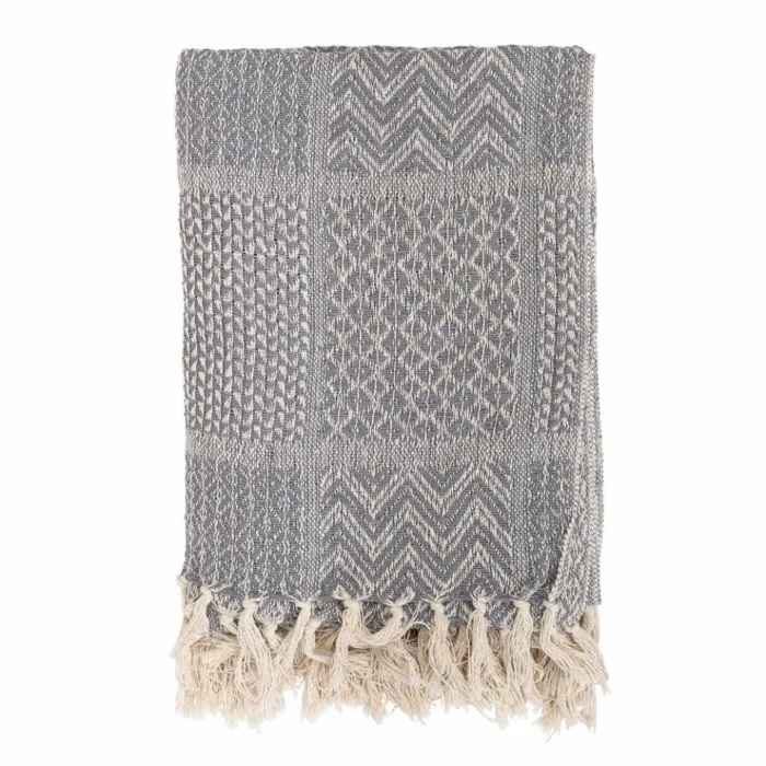 Rodion Plaid, Grå, Genanvendt Bomuld - Image 3