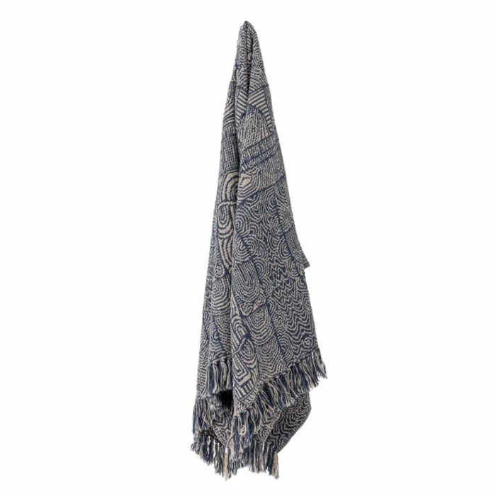 Bresso Plaid, Blå, Genanvendt Bomuld - Image 3