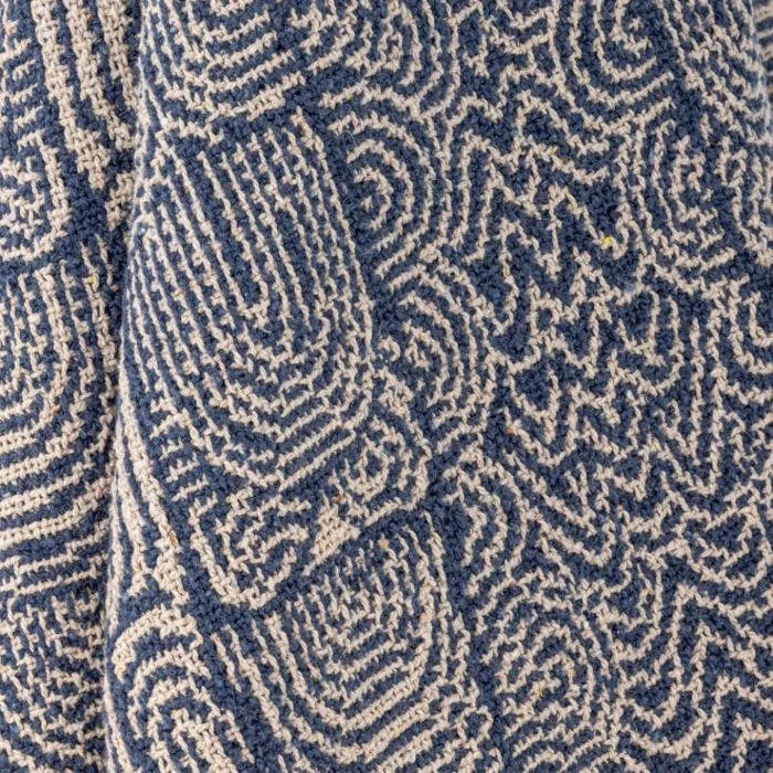 Bresso Plaid, Blå, Genanvendt Bomuld - Image 2