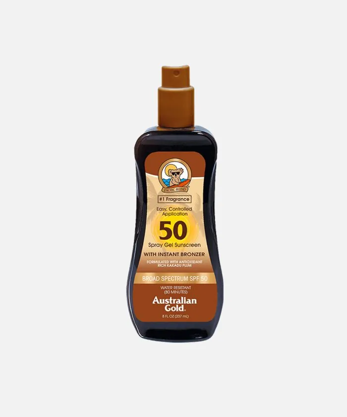 Solcreme Lotion med spray, SPF 50 m/Bronzer