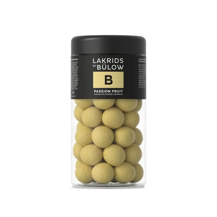 B - PASSION FRUIT CHOCOLATE COATED LIQUORICE