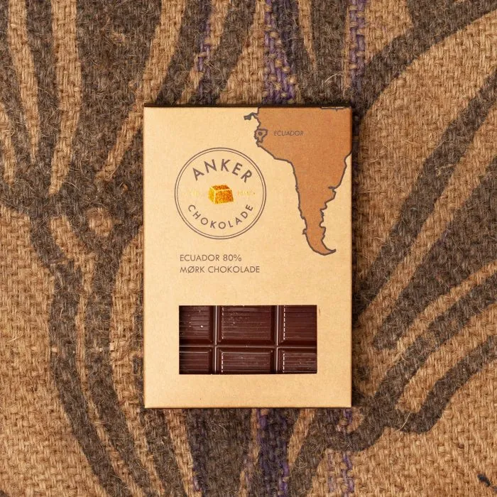 100GR PLADE - ECUADOR 80% MØRK CHOKOLADE